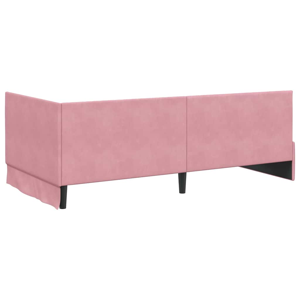 Kutni okvir kreveta Ružičasta 100 cm x 200 cm Baršun