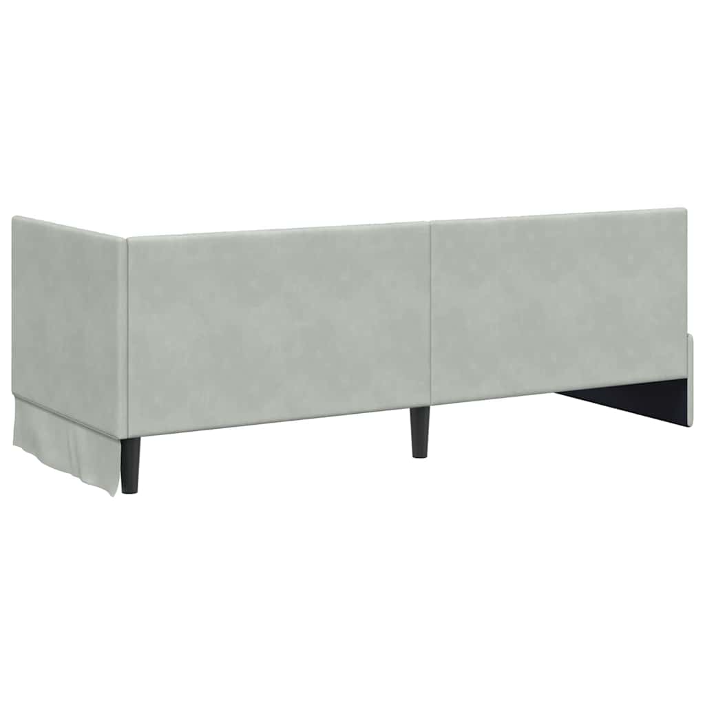 Kutni okvir kreveta Svijetlo siva 80 cm x 200 cm Baršun