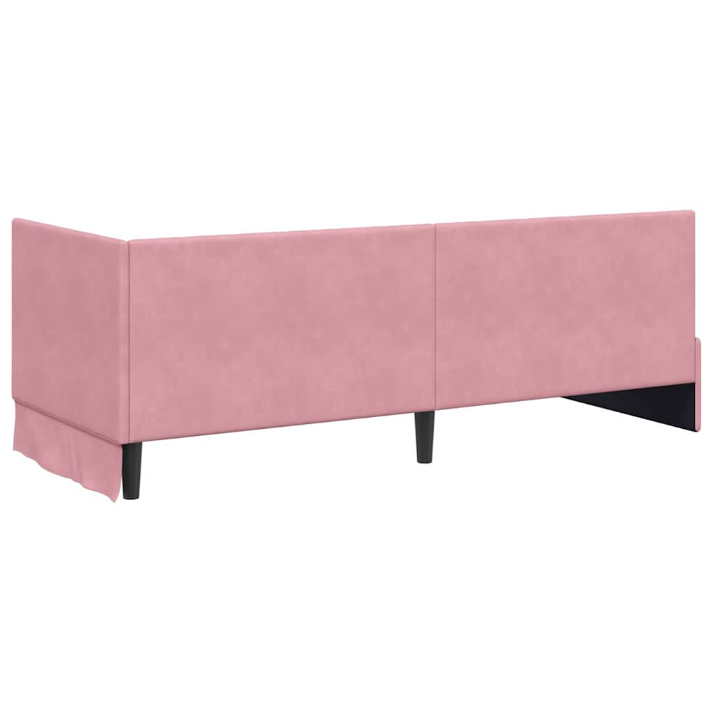 Kutni okvir kreveta Ružičasta 80 cm x 200 cm Baršun