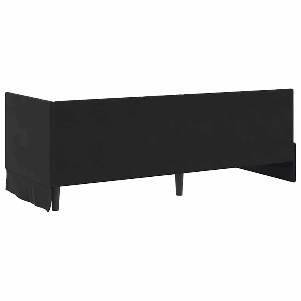Kutni okvir kreveta s uzglavljem Crna 80 cm x 200 cm Baršun