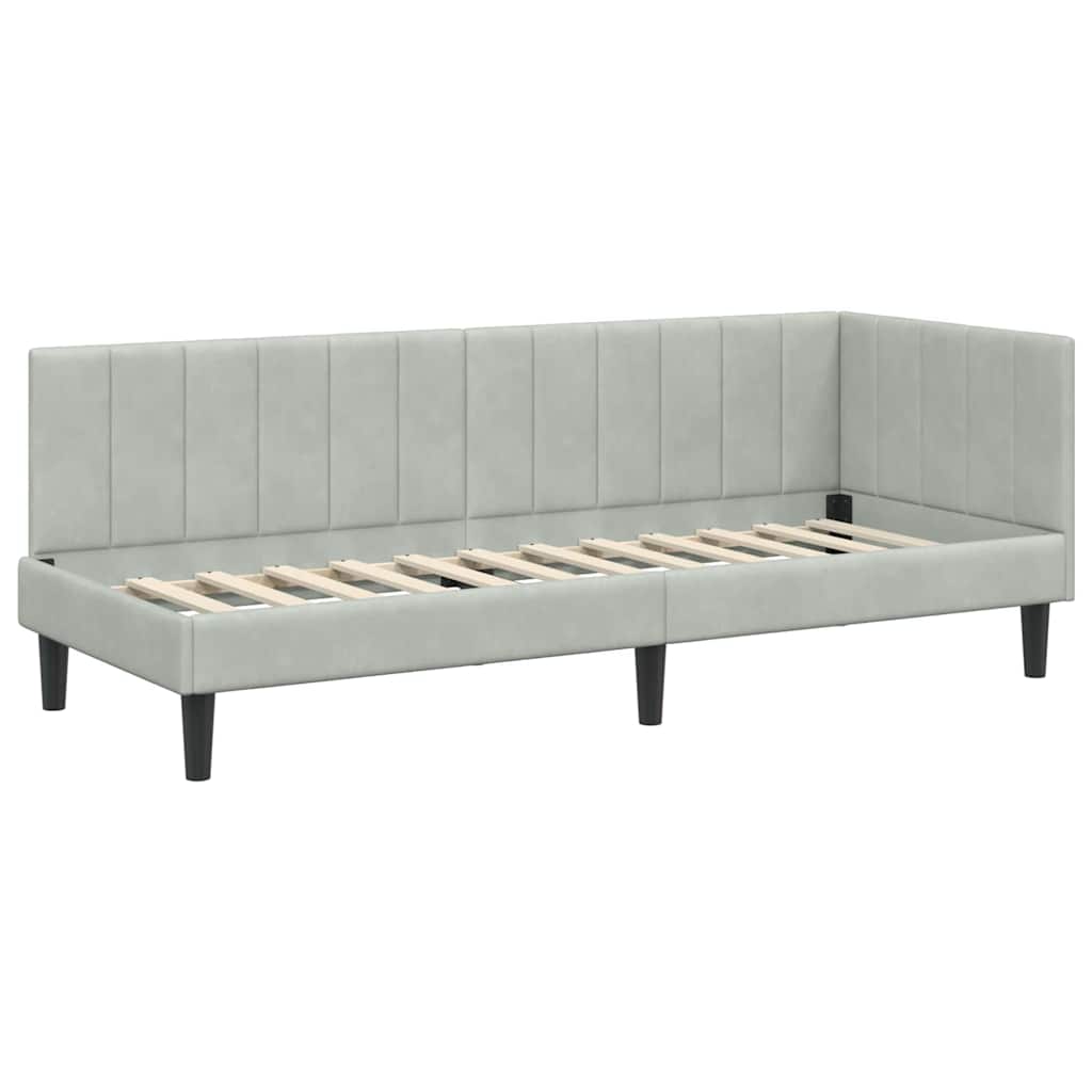 Kutni okvir kreveta Svijetlo siva 80 cm x 200 cm Baršun
