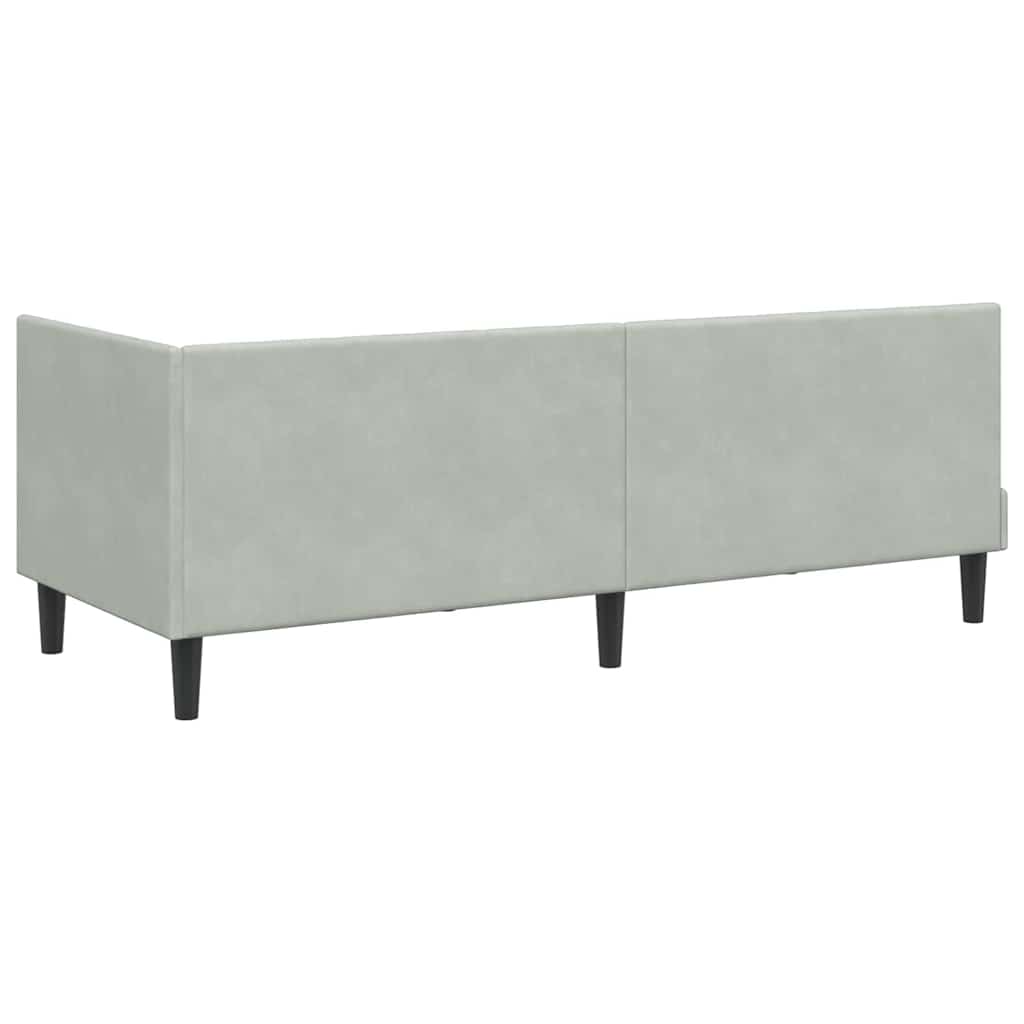 Kutni okvir kreveta Svijetlo siva 80 cm x 200 cm Baršun