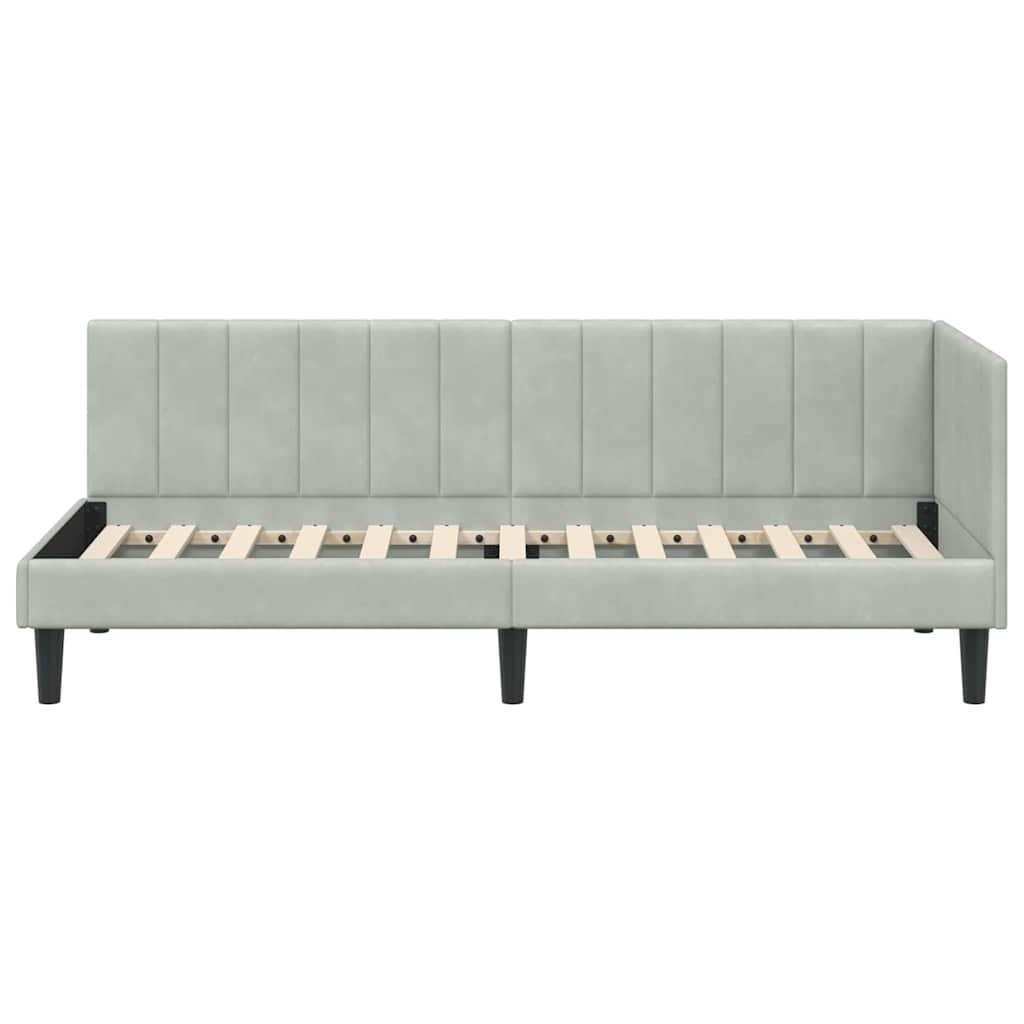 Kutni okvir kreveta Svijetlo siva 80 cm x 200 cm Baršun
