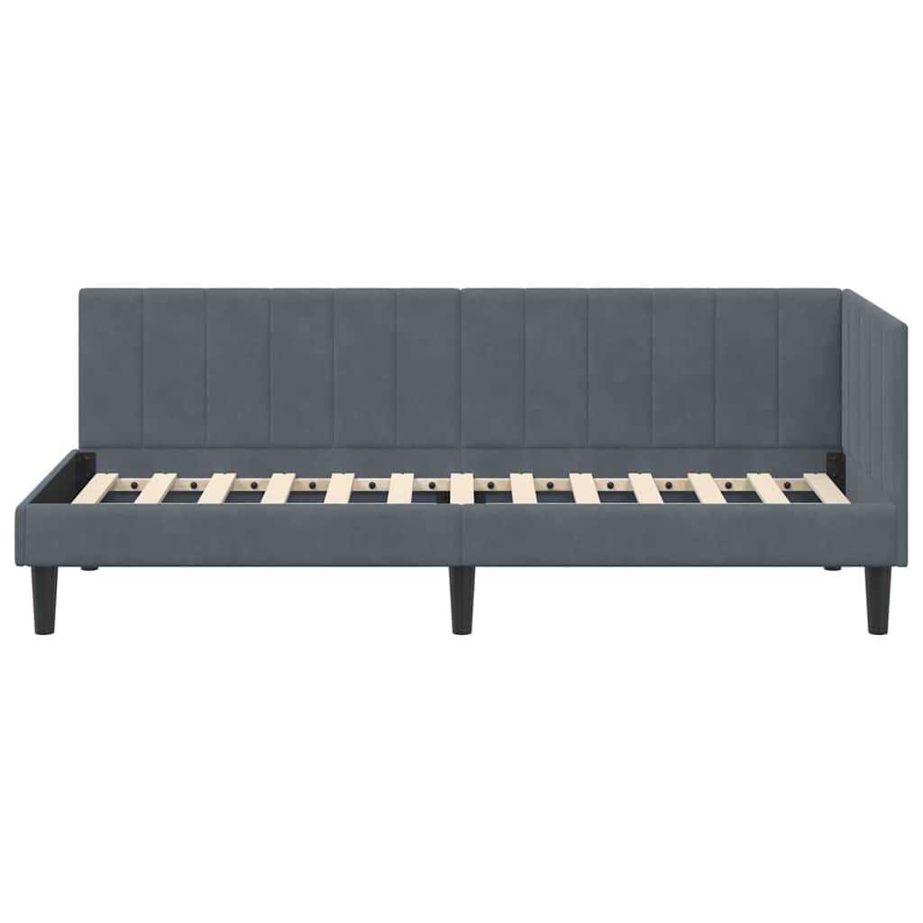 Kutni okvir kreveta Tamno siva 80 cm x 200 cm Baršun