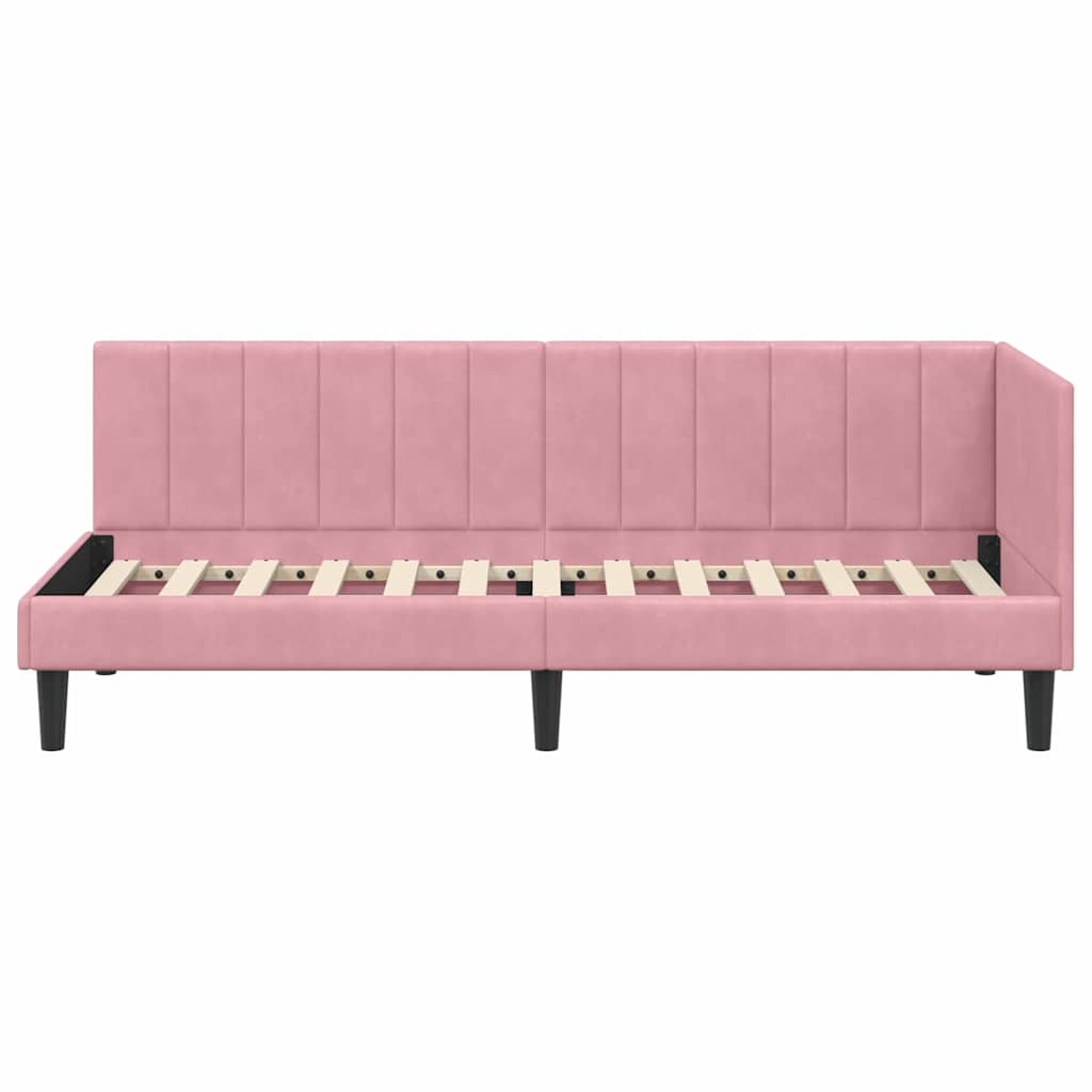 Kutni okvir kreveta Ružičasta 80 cm x 200 cm Baršun