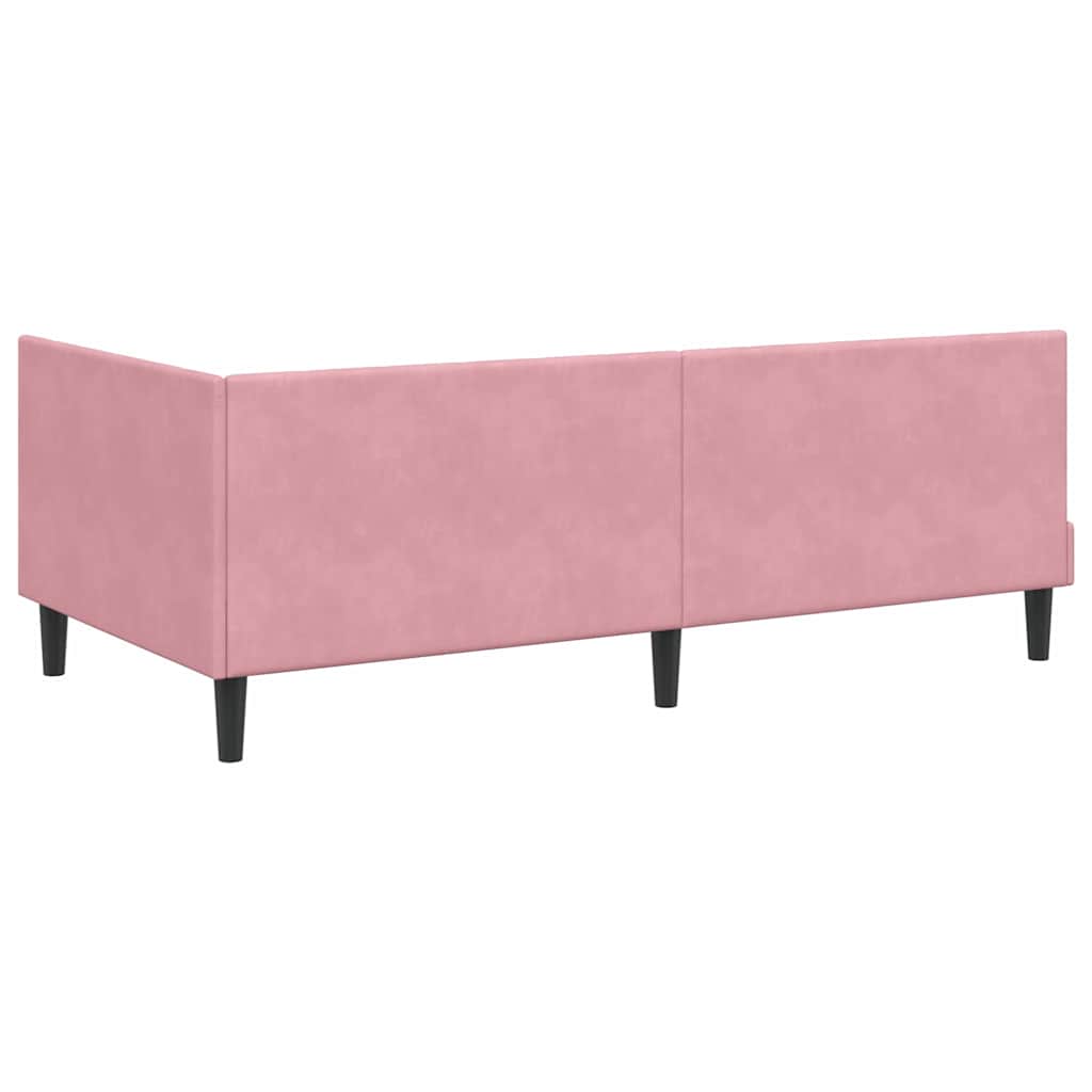Kutni okvir kreveta Ružičasta 90 cm x 190 cm Baršun
