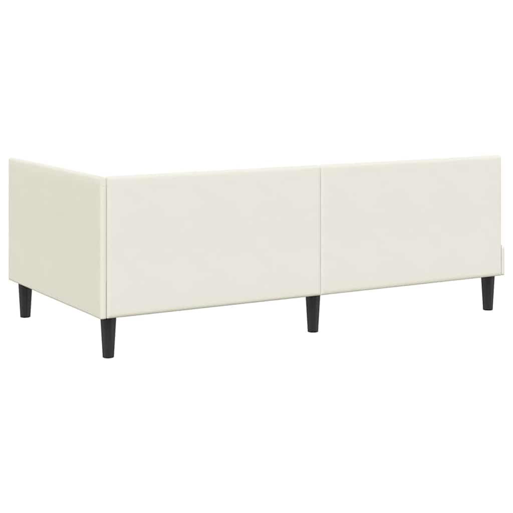 Kutni okvir kreveta s uzglavljem Krema 90 cm x 200 cm Baršun
