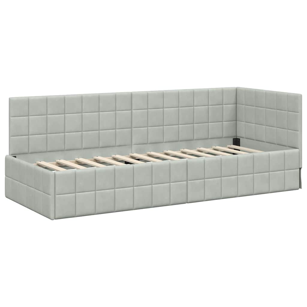 Kutni okvir kreveta Svijetlo siva 80 cm x 200 cm Baršun