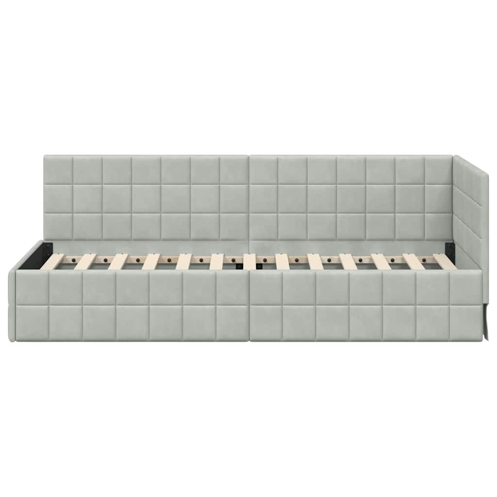 Kutni okvir kreveta Svijetlo siva 80 cm x 200 cm Baršun
