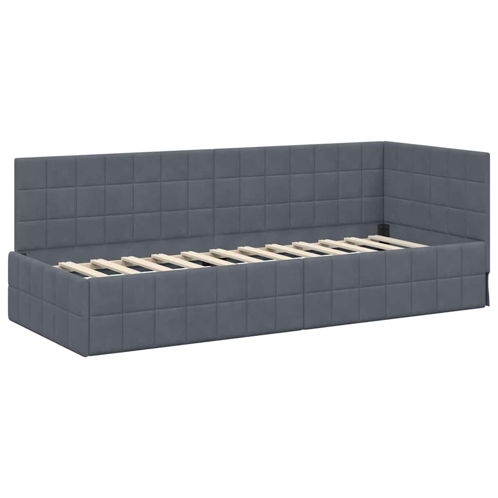 Kutni okvir kreveta Tamno siva 80 cm x 200 cm Baršun