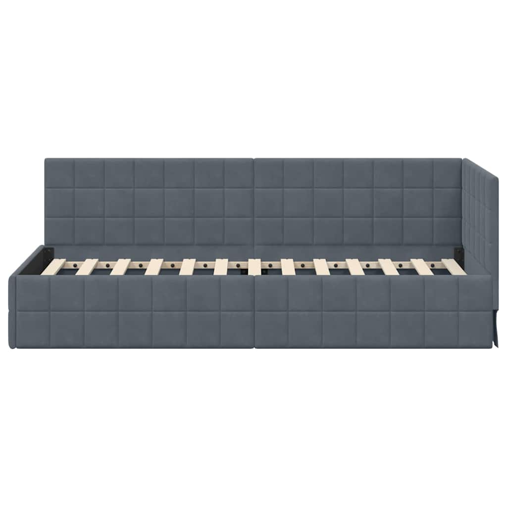 Kutni okvir kreveta Tamno siva 80 cm x 200 cm Baršun