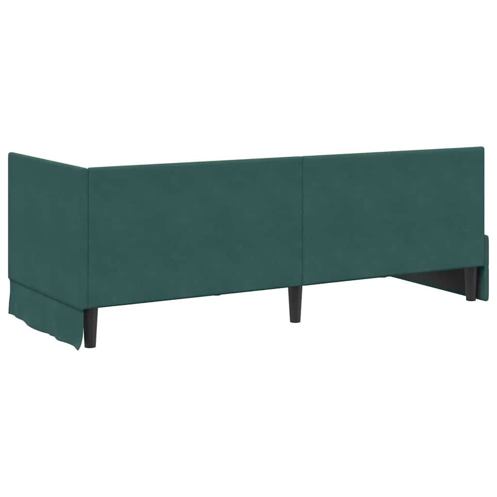Kutni okvir kreveta Tamnozelena 80 cm x 200 cm Baršun