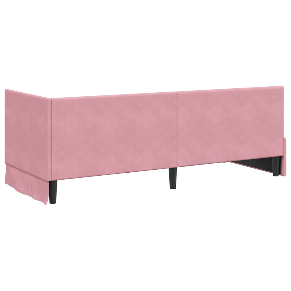 Kutni okvir kreveta Ružičasta 80 cm x 200 cm Baršun