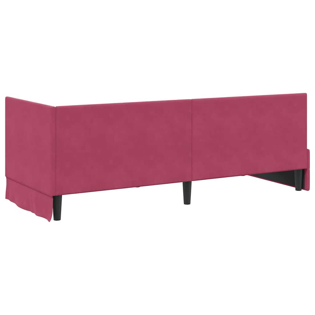 Kutni okvir kreveta Vinska crvena 80 cm x 200 cm Baršun