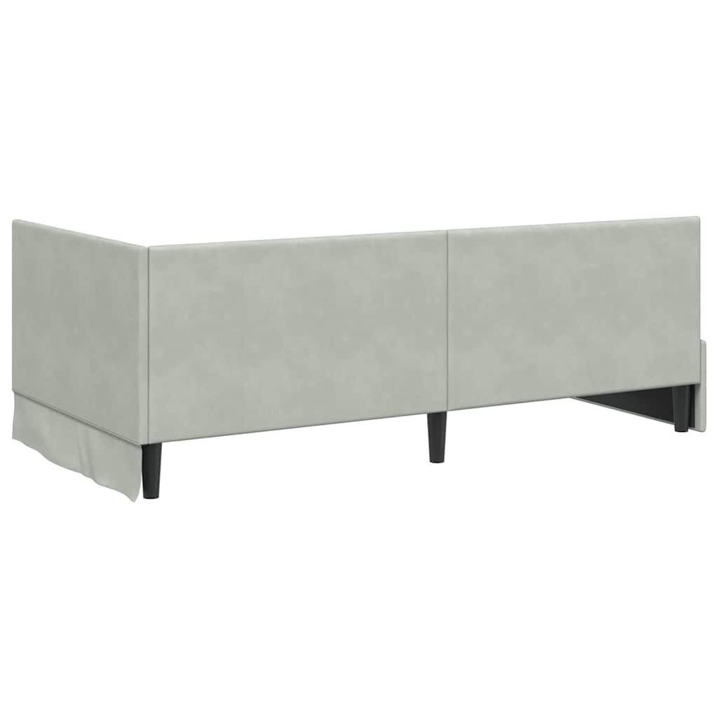 Kutni okvir kreveta Svijetlo siva 90 cm x 200 cm Baršun