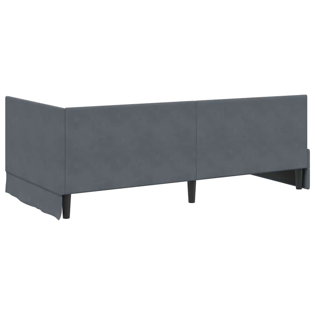 Kutni okvir kreveta Tamno siva 100 cm x 200 cm Baršun