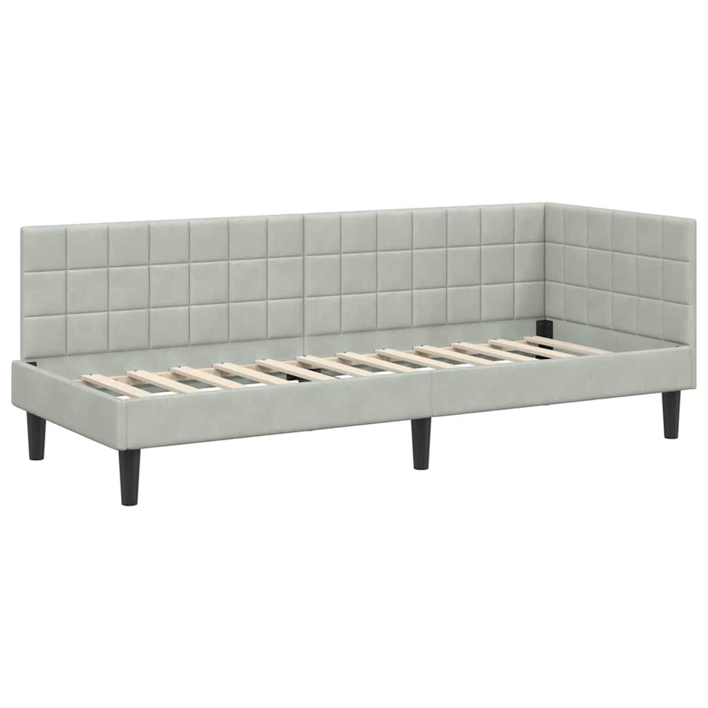 Kutni okvir kreveta Svijetlo siva 80 cm x 200 cm Baršun