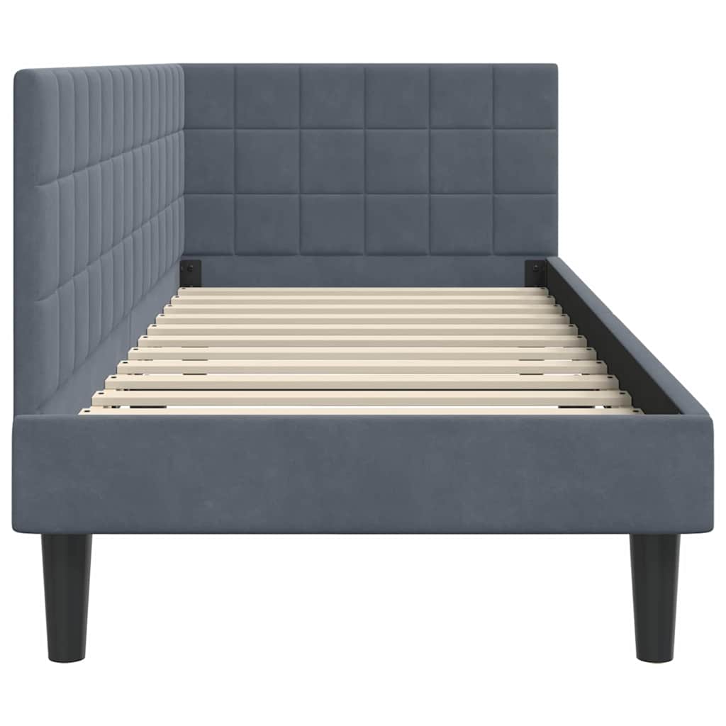 Kutni okvir kreveta Tamno siva 80 cm x 200 cm Baršun