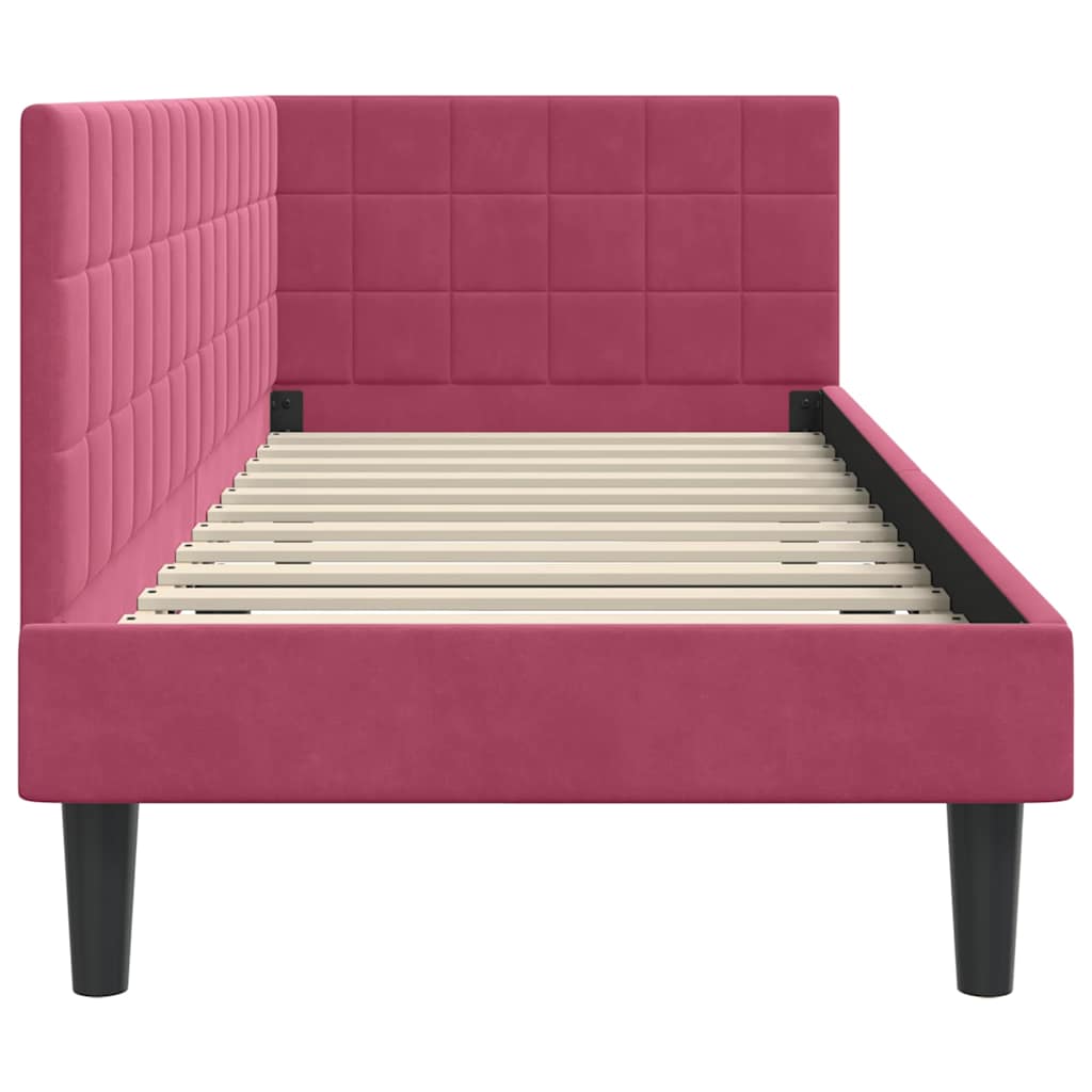 Kutni okvir kreveta Vinska crvena 80 cm x 200 cm Baršun