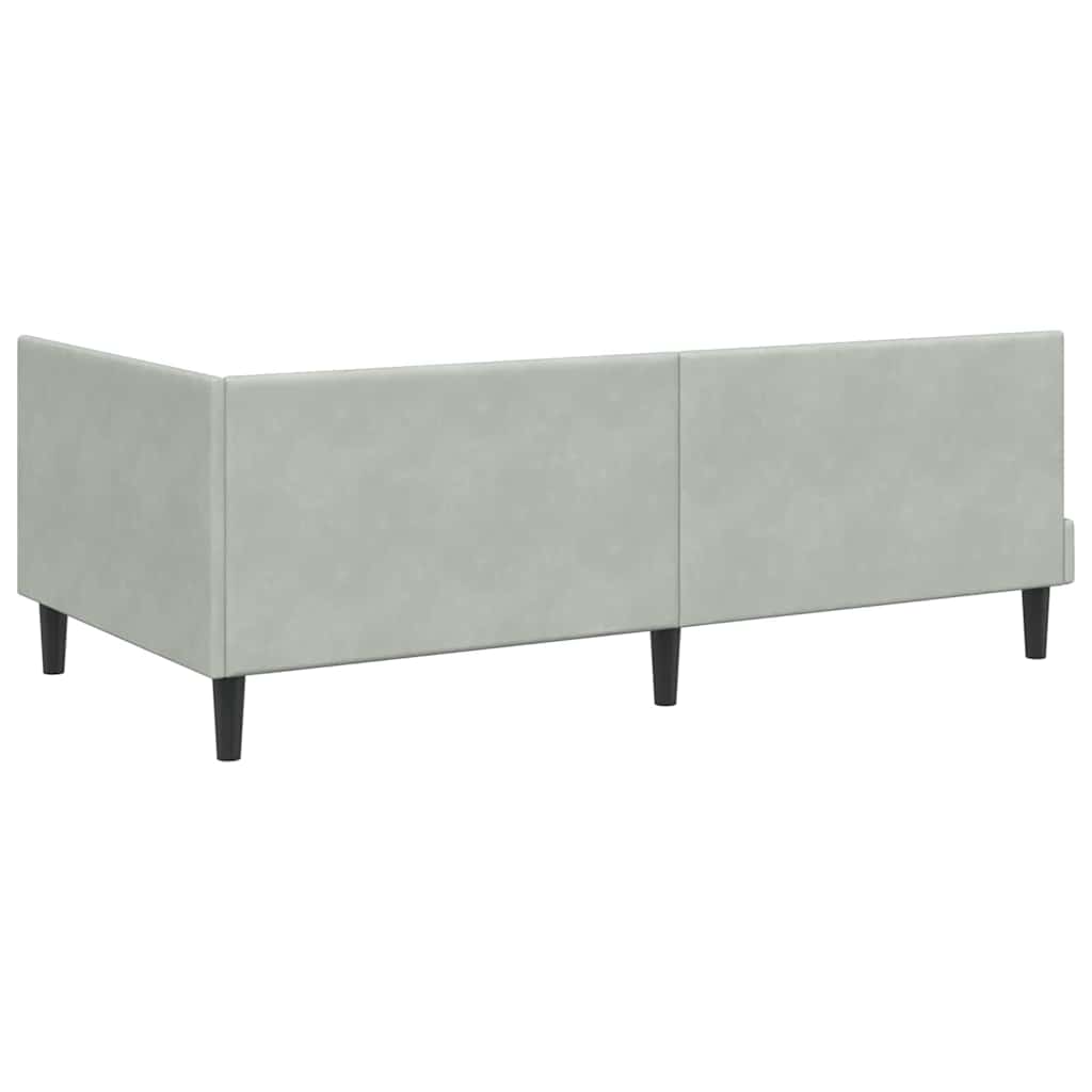 Kutni okvir kreveta Svijetlo siva 100 cm x 200 cm Baršun