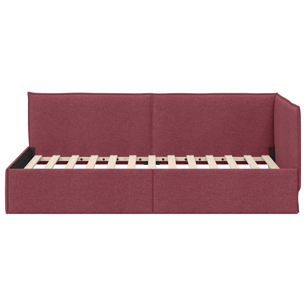 Kutni okvir kreveta Vinska crvena 100 x 200 cm tkanina