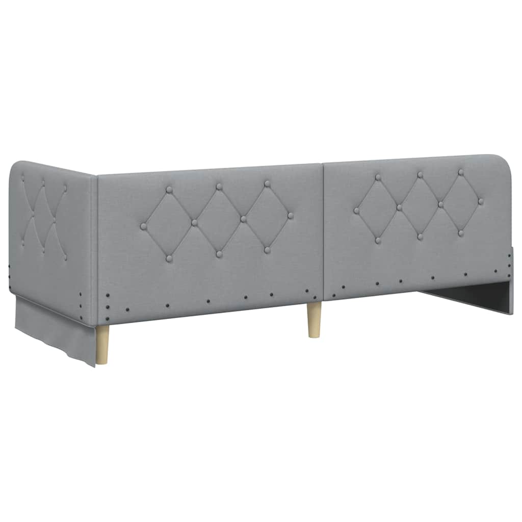 Kutni okvir kreveta Svijetlo siva 80 x 200 cm tkanina