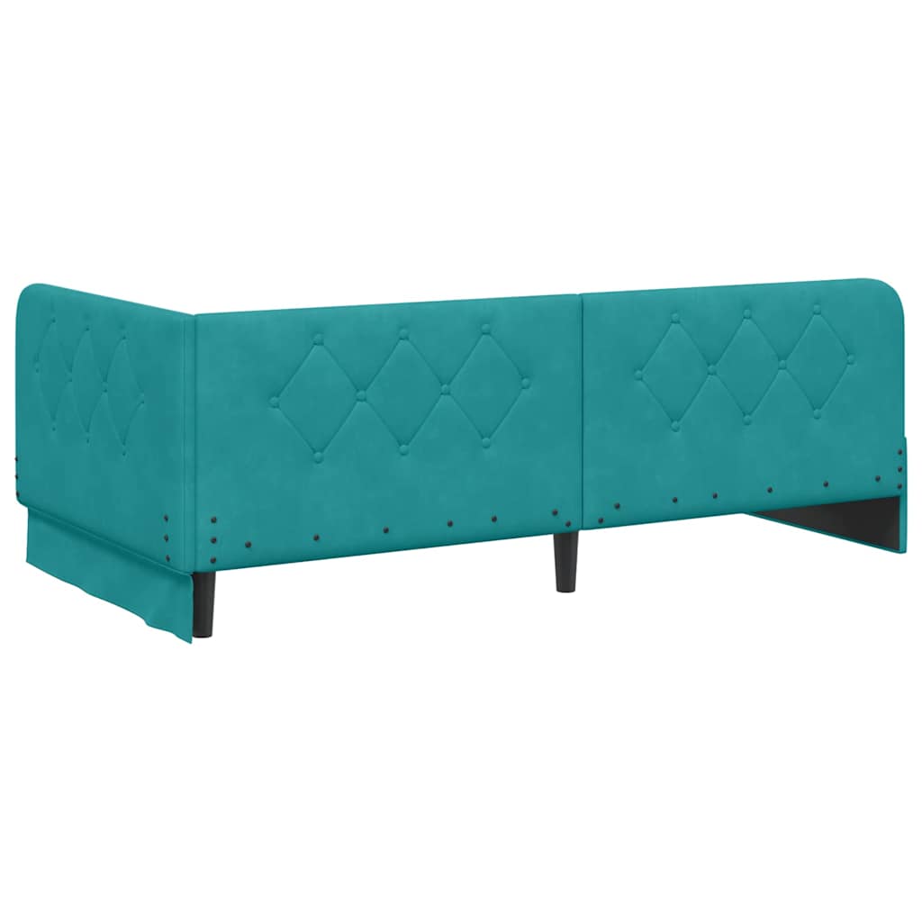 Kutni okvir kreveta Tirkizna 90 x 200 cm Baršun