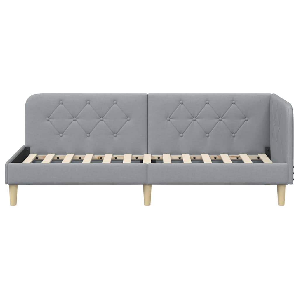Kutni okvir kreveta Svijetlo siva 80 x 200 cm tkanina