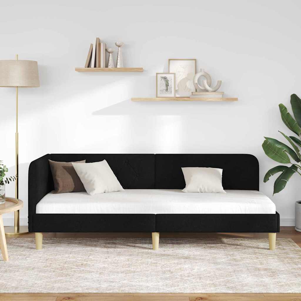 Kutni okvir kreveta Crna 80 x 200 cm tkanina