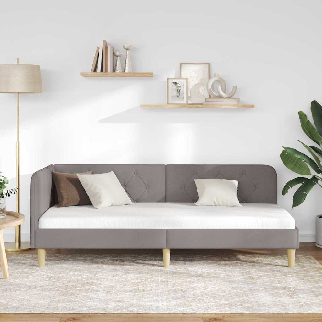 Kutni okvir kreveta Sivo-smeđa 80 x 200 cm tkanina
