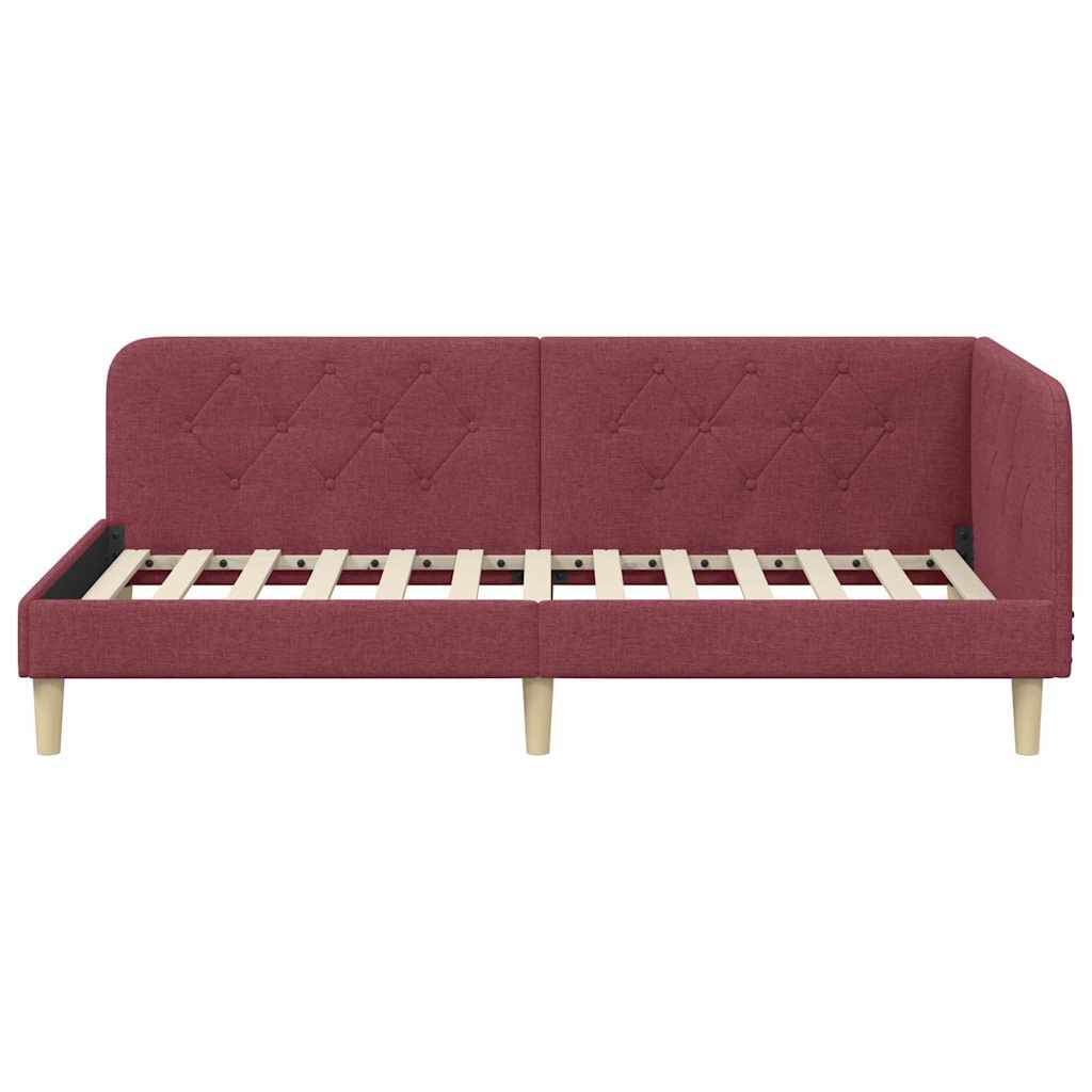 Kutni okvir kreveta Vinska crvena 100 x 200 cm tkanina