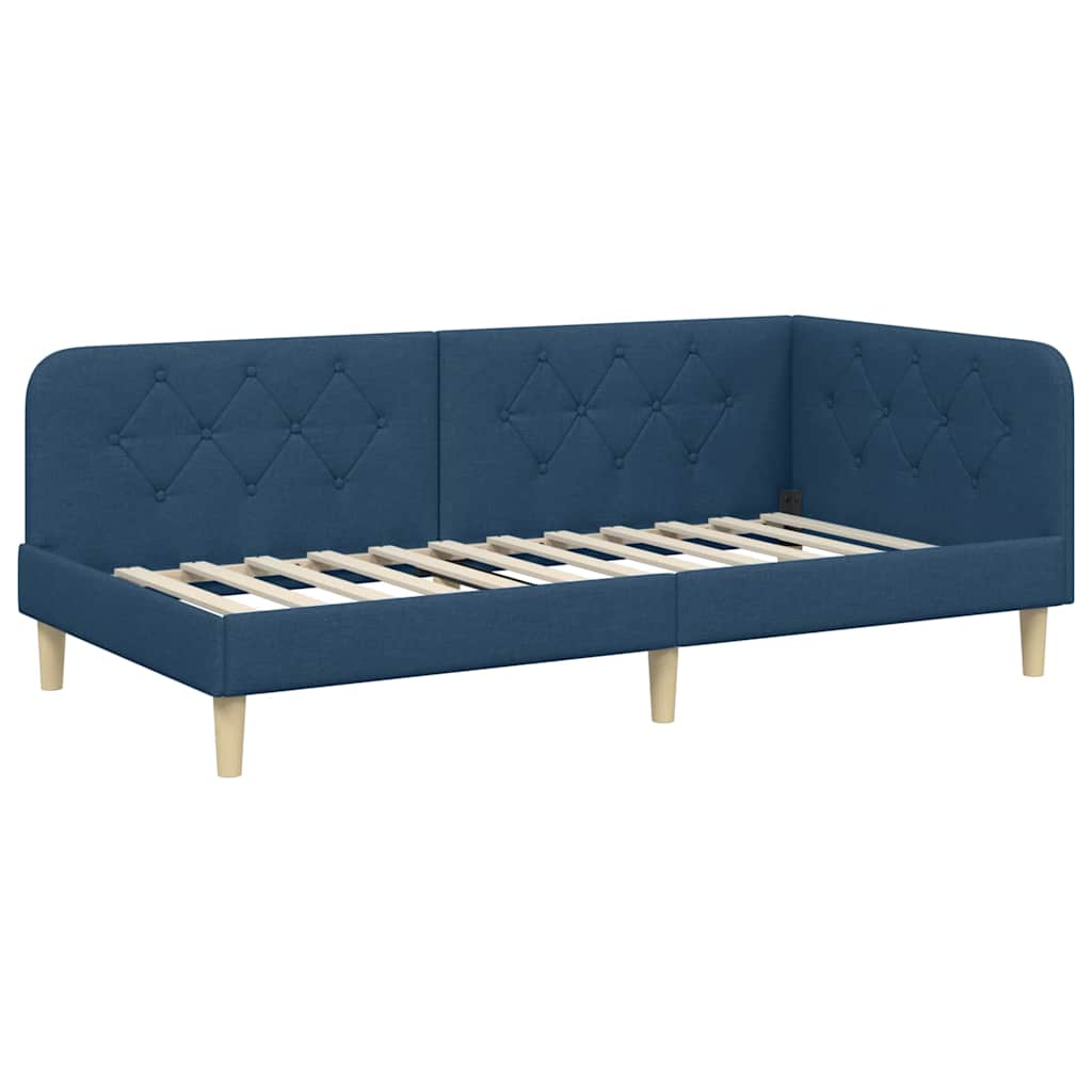 Kutni okvir kreveta Plava 100 x 200 cm tkanina