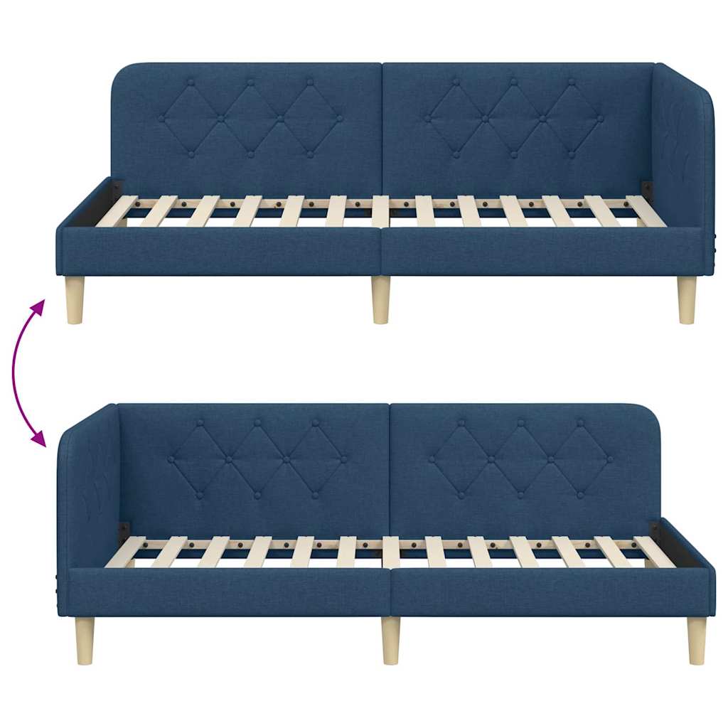 Kutni okvir kreveta Plava 100 x 200 cm tkanina
