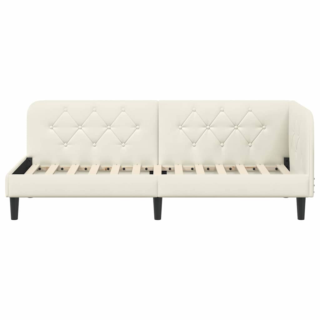 Kutni okvir kreveta Krema 80 x 200 cm Baršun