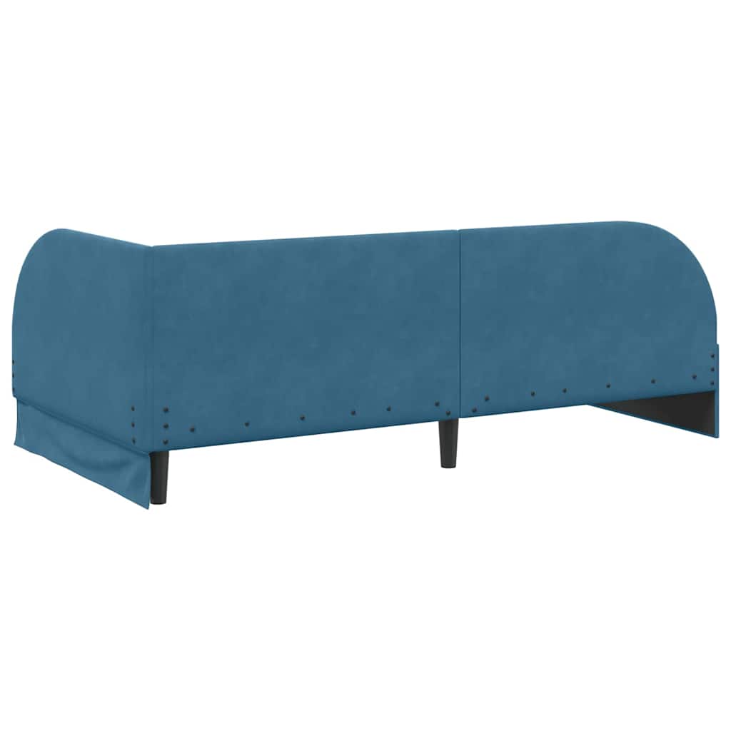 Kutni okvir kreveta s uzglavljem Plava 80 cm x 200 cm Baršun
