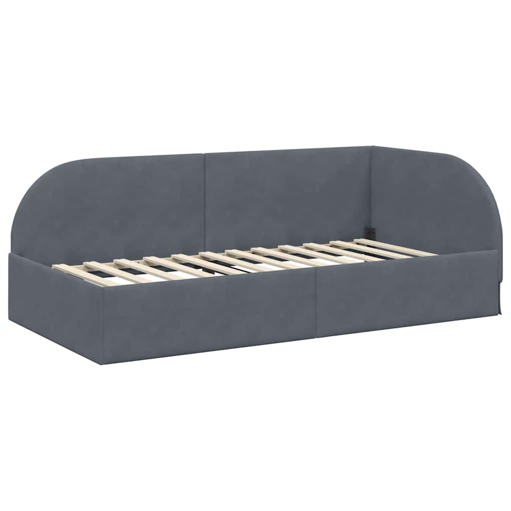 Kutni okvir kreveta Tamno siva 80 cm x 200 cm Baršun