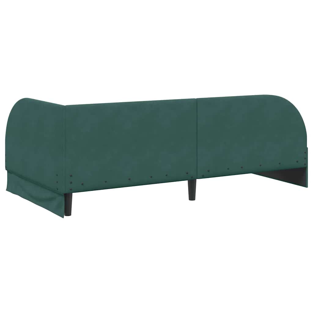 Kutni okvir kreveta Tamnozelena 80 cm x 200 cm Baršun