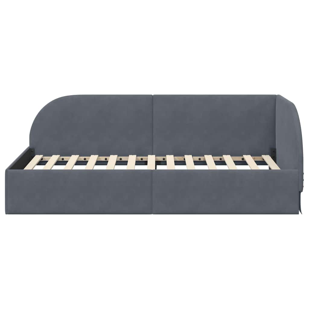 Kutni okvir kreveta Tamno siva 90 cm x 190 cm Baršun