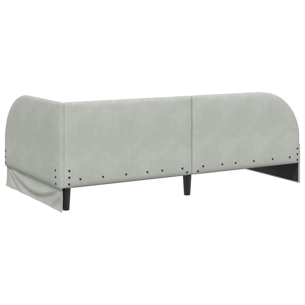 Kutni okvir kreveta Svijetlo siva 90 cm x 200 cm Baršun
