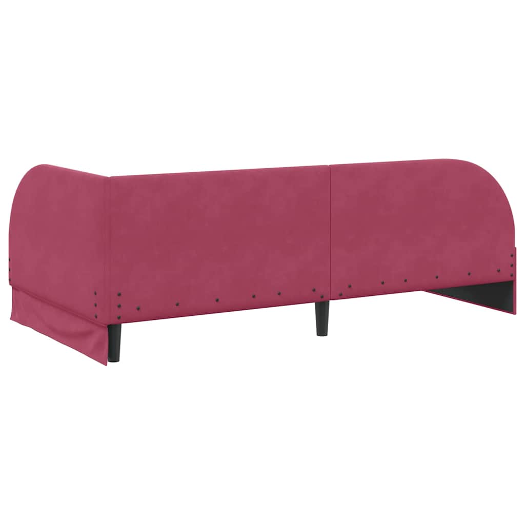 Kutni okvir kreveta Vinska crvena 100 cm x 200 cm Baršun