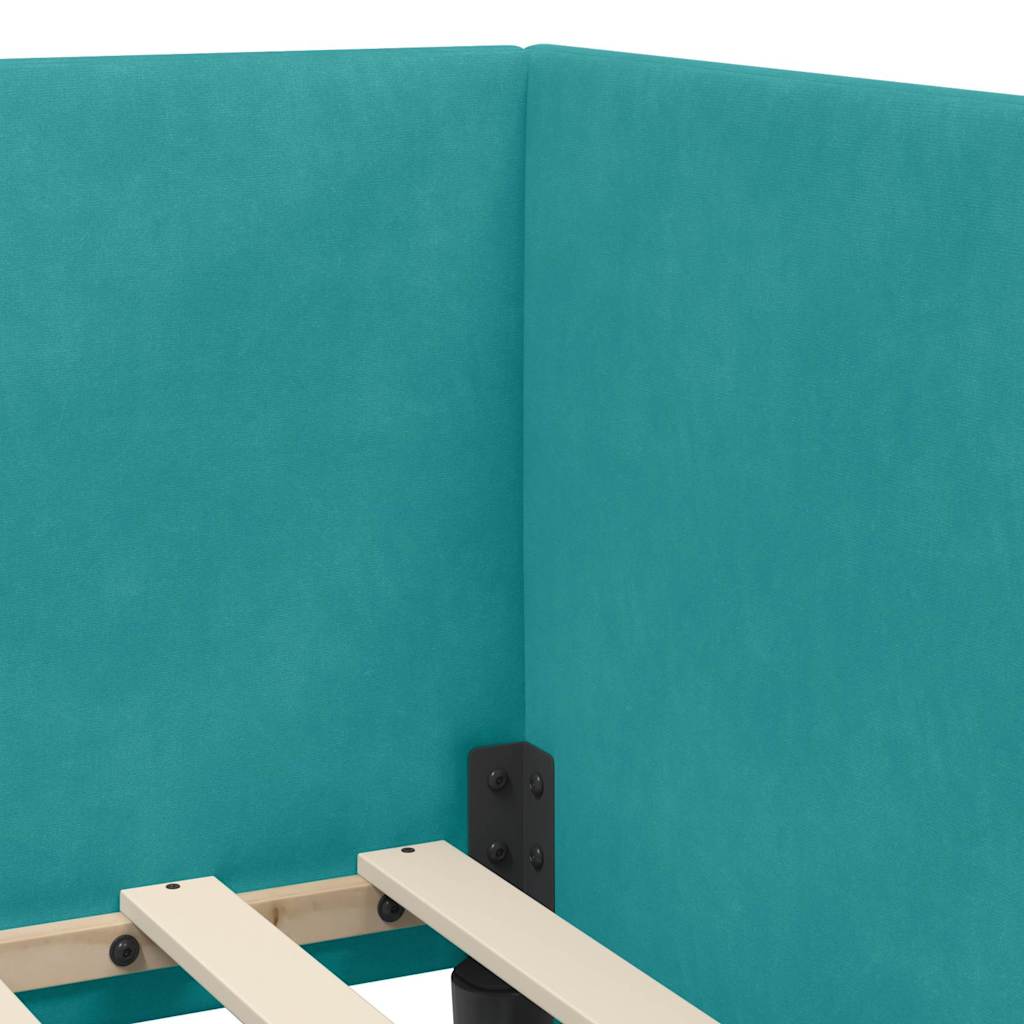 Kutni okvir kreveta Tirkizna 100 cm x 200 cm Baršun