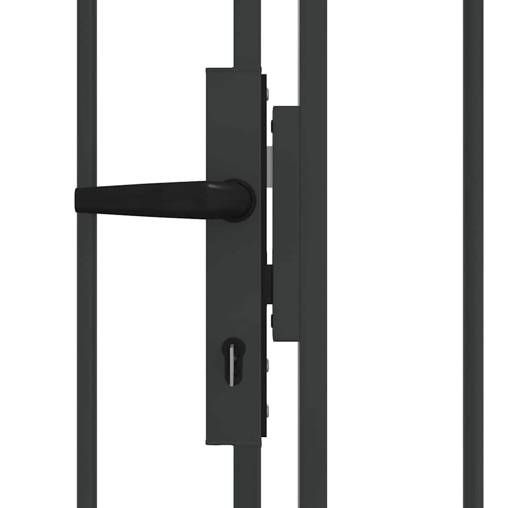 Ogradna vrata ASSEN 401 x 250 cm Čelik Siva Može se zaključati