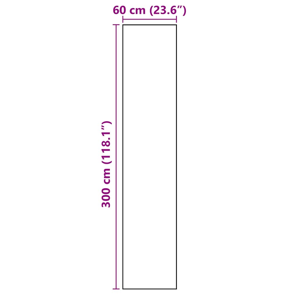 Kuhinjski Tepih Crna 300 x 60 cm Baršun