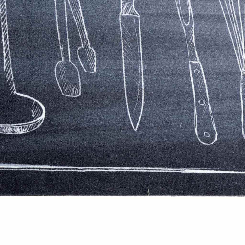 Kuhinjski Tepih Crna 300 x 60 cm Baršun