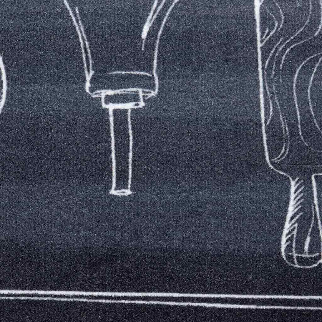 Kuhinjski Tepih Crna 300 x 60 cm Baršun