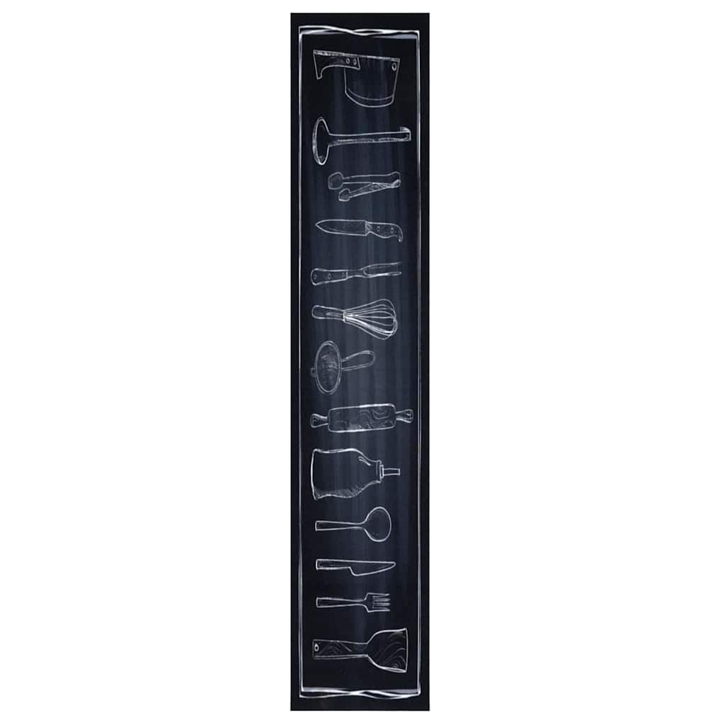 Kuhinjski Tepih Crna 300 x 60 cm Baršun