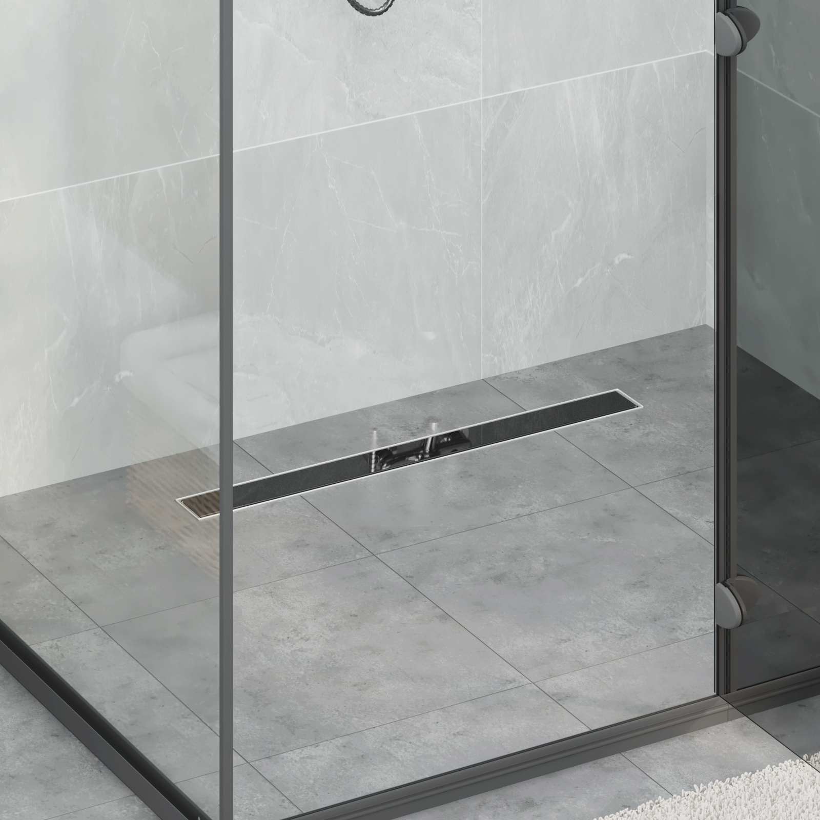 Odvod za tuš s Dječjim pokrivačem Crna 80 cm