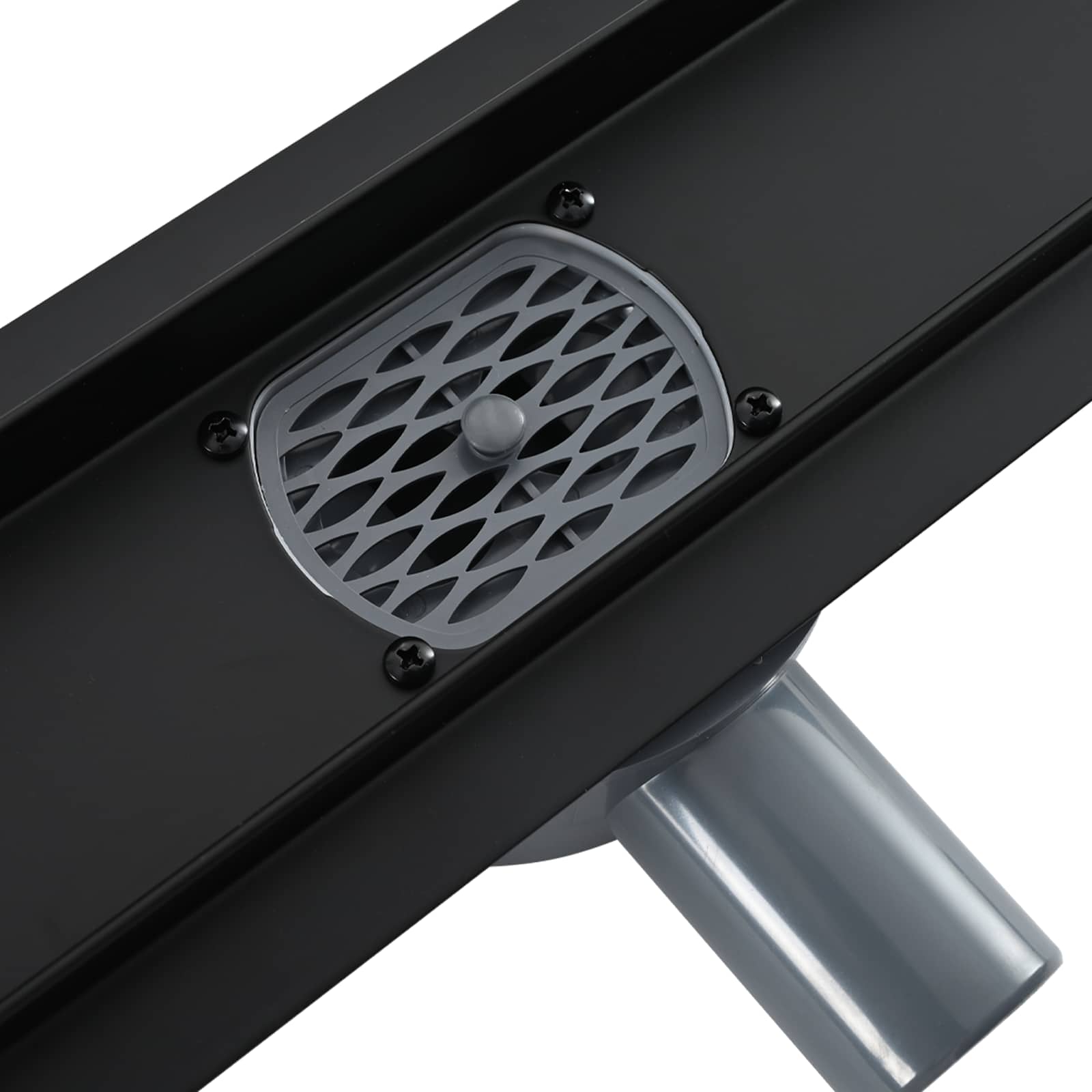 Tuš kanal 2-u-1 sa 360° sifonom Crna 70 cm Nehrđajući čelik 304