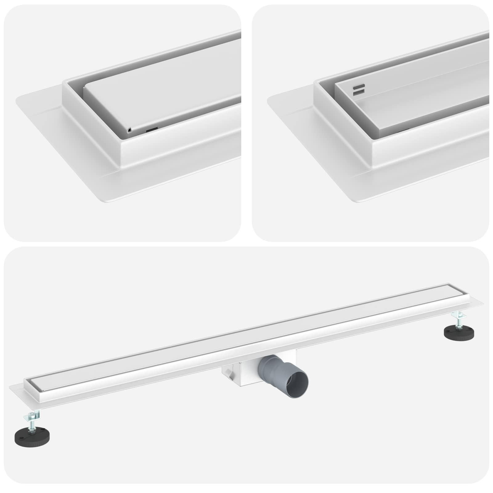 2 u 1 odvod za tuš Srebrno 90 cm Nehrđajući čelik 304