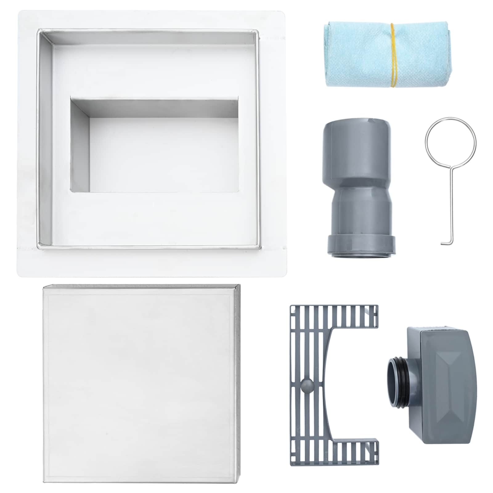 2 u 1 odvod za tuš Srebrno 20 x 20 cm Nehrđajući čelik 304